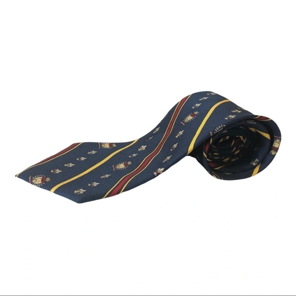 Vintage‎ Chaps Ralph Lauren Navy Blue & Red Patterned Tie